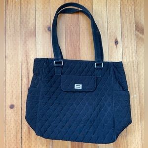 Vera Bradley Black Quilted Medium Shoulder Tote